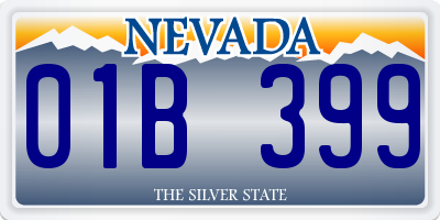 NV license plate 01B399
