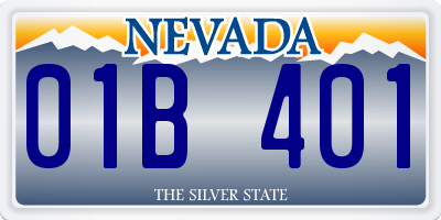 NV license plate 01B401