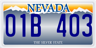 NV license plate 01B403
