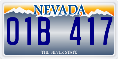 NV license plate 01B417