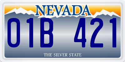 NV license plate 01B421