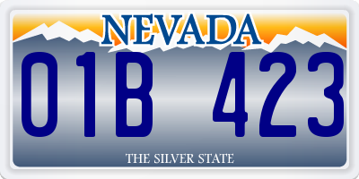 NV license plate 01B423