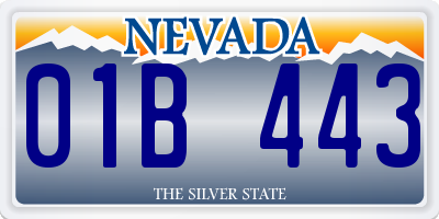 NV license plate 01B443