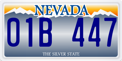 NV license plate 01B447
