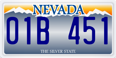 NV license plate 01B451