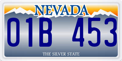 NV license plate 01B453