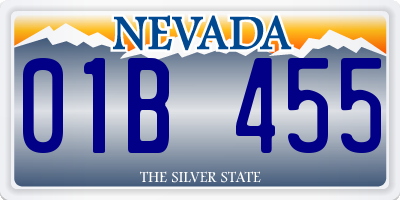 NV license plate 01B455