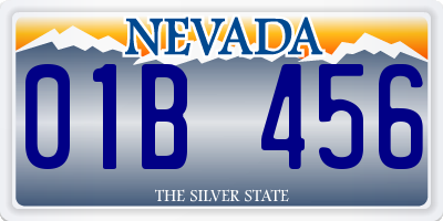 NV license plate 01B456