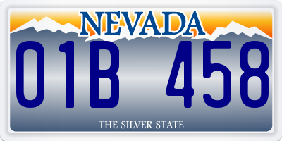 NV license plate 01B458