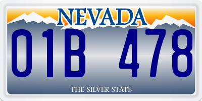 NV license plate 01B478