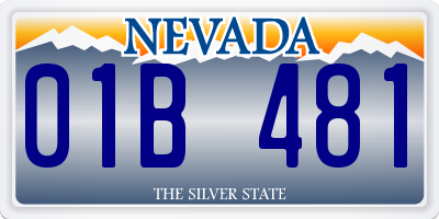 NV license plate 01B481