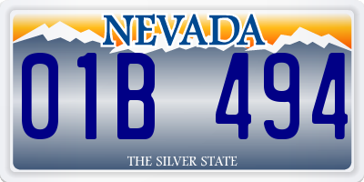 NV license plate 01B494