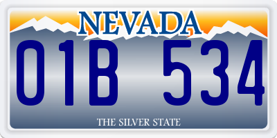 NV license plate 01B534