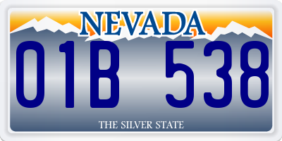 NV license plate 01B538