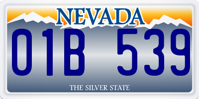 NV license plate 01B539