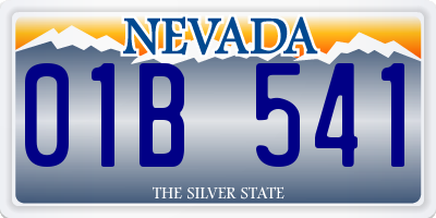 NV license plate 01B541