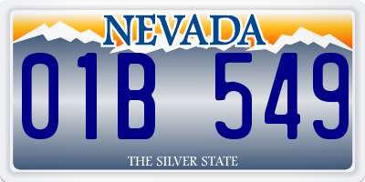 NV license plate 01B549