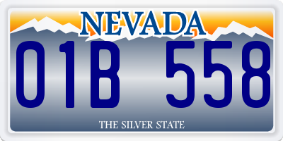 NV license plate 01B558