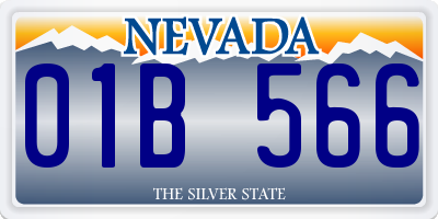 NV license plate 01B566