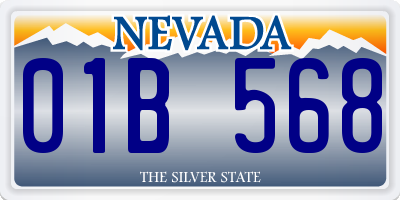 NV license plate 01B568