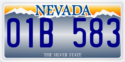 NV license plate 01B583
