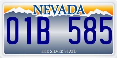 NV license plate 01B585