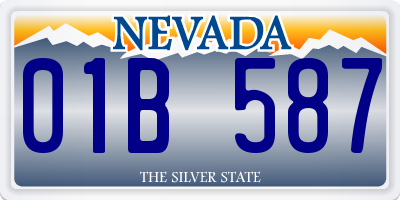 NV license plate 01B587