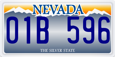 NV license plate 01B596