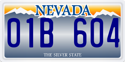 NV license plate 01B604