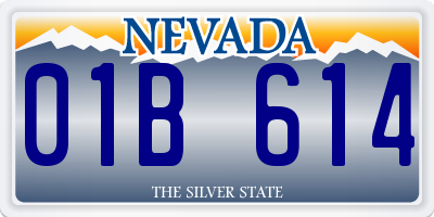 NV license plate 01B614