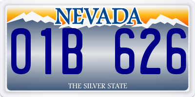NV license plate 01B626