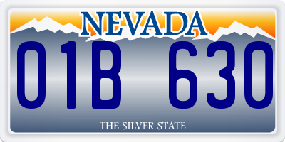 NV license plate 01B630