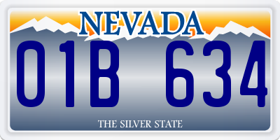 NV license plate 01B634