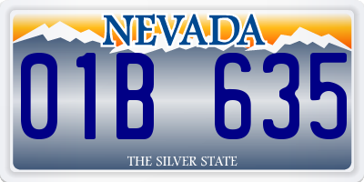 NV license plate 01B635