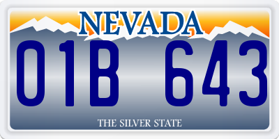NV license plate 01B643