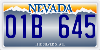 NV license plate 01B645