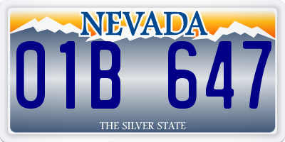 NV license plate 01B647