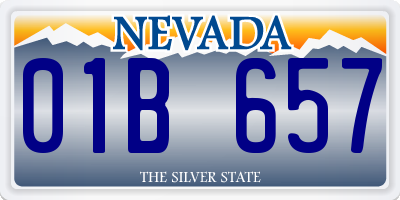 NV license plate 01B657