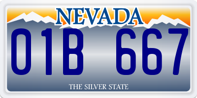 NV license plate 01B667