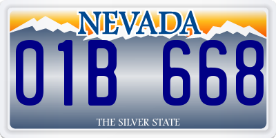 NV license plate 01B668