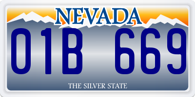 NV license plate 01B669