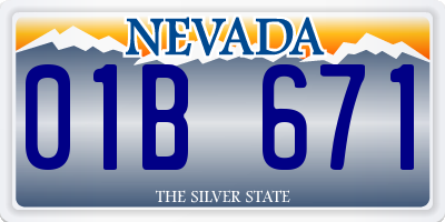 NV license plate 01B671