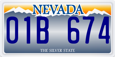 NV license plate 01B674