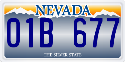 NV license plate 01B677