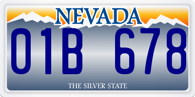 NV license plate 01B678