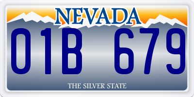NV license plate 01B679