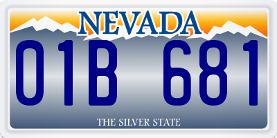 NV license plate 01B681