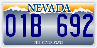 NV license plate 01B692