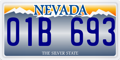 NV license plate 01B693