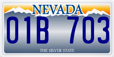 NV license plate 01B703